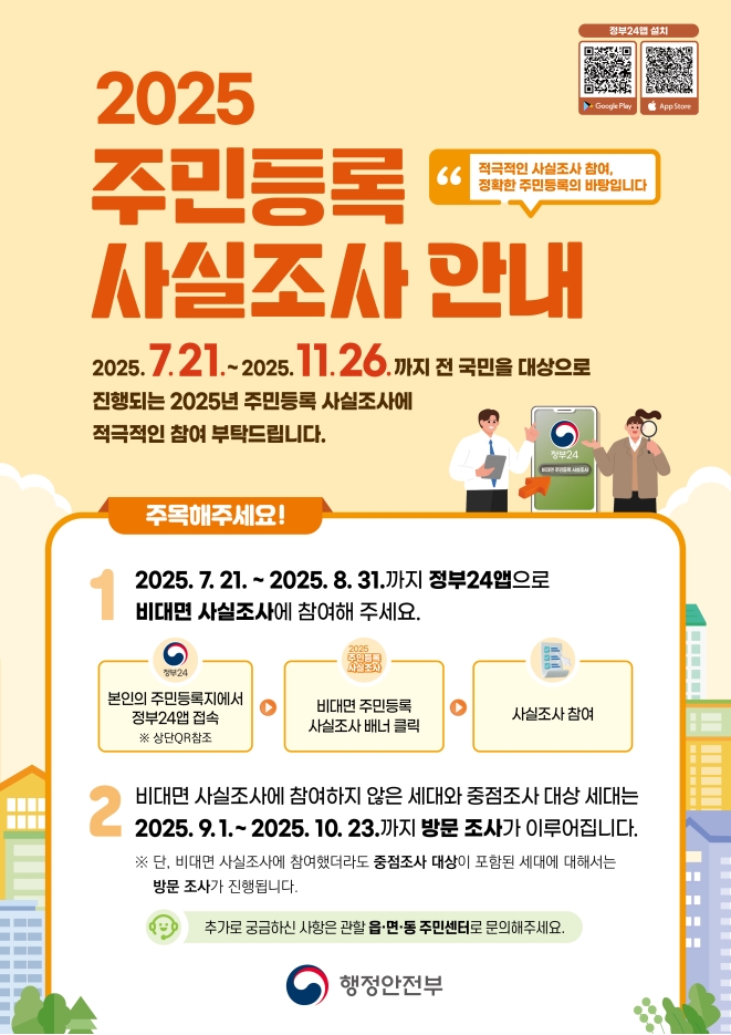 2025년 주민등록 사실조사 실시의 1번째 이미지