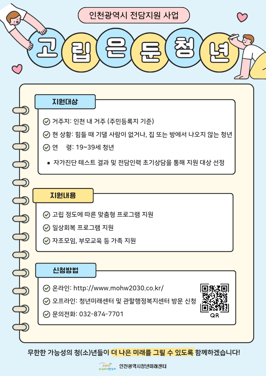 [인천광역시청년미래센터]가족돌봄청(소)년 및 고립은둔청년 지원 사업 안내의 2번째 이미지