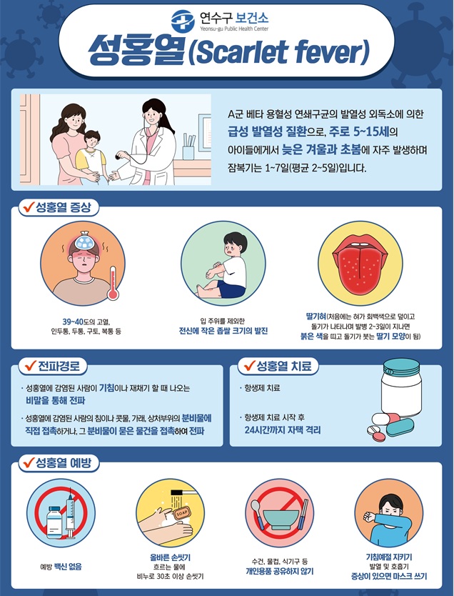 성홍열 감염병 예방수칙 안내의 1번째 이미지