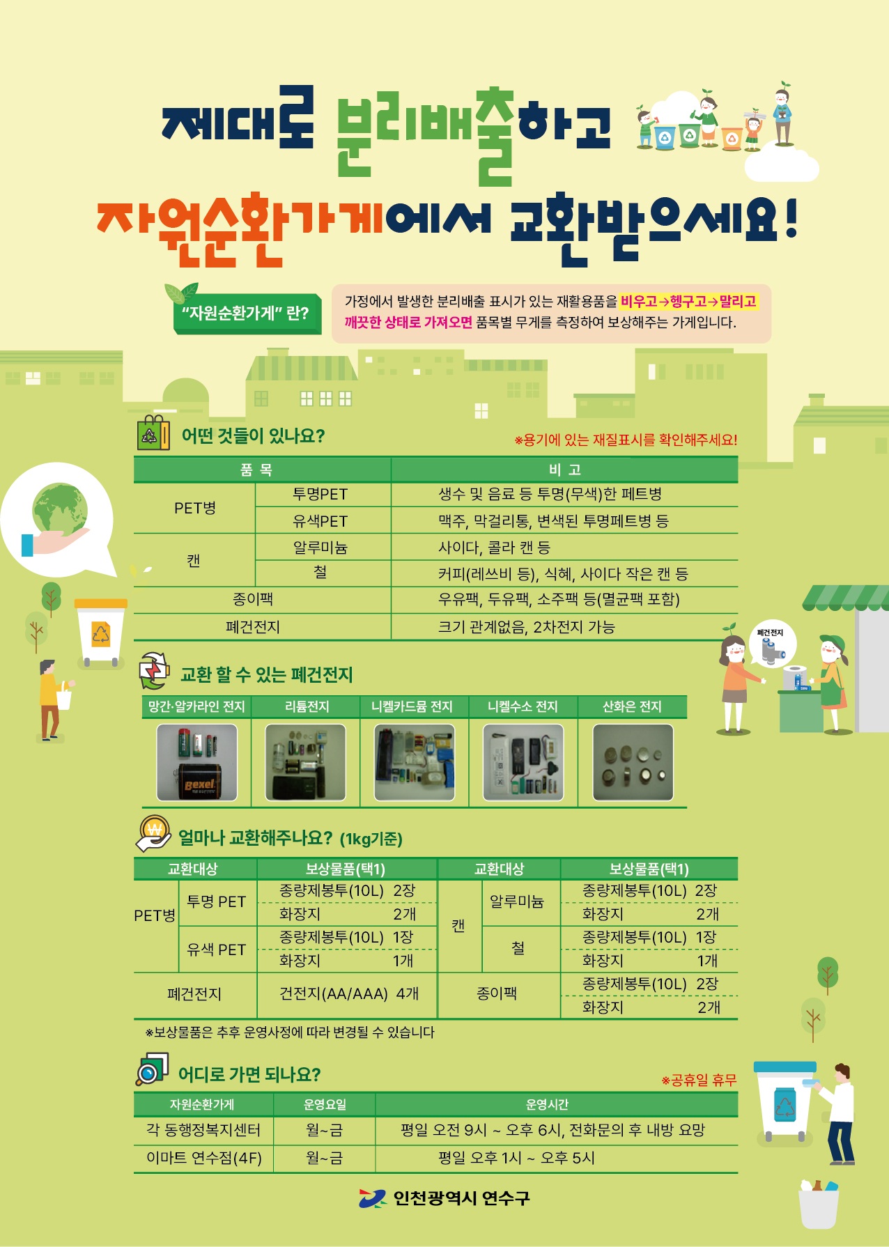 자원순환가게(폐건전지·종이팩 교환 창구) 운영 안내의 1번째 이미지