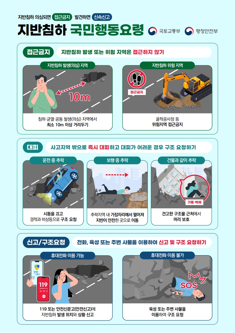 지반침하 국민행동요령 안내의 1번째 이미지