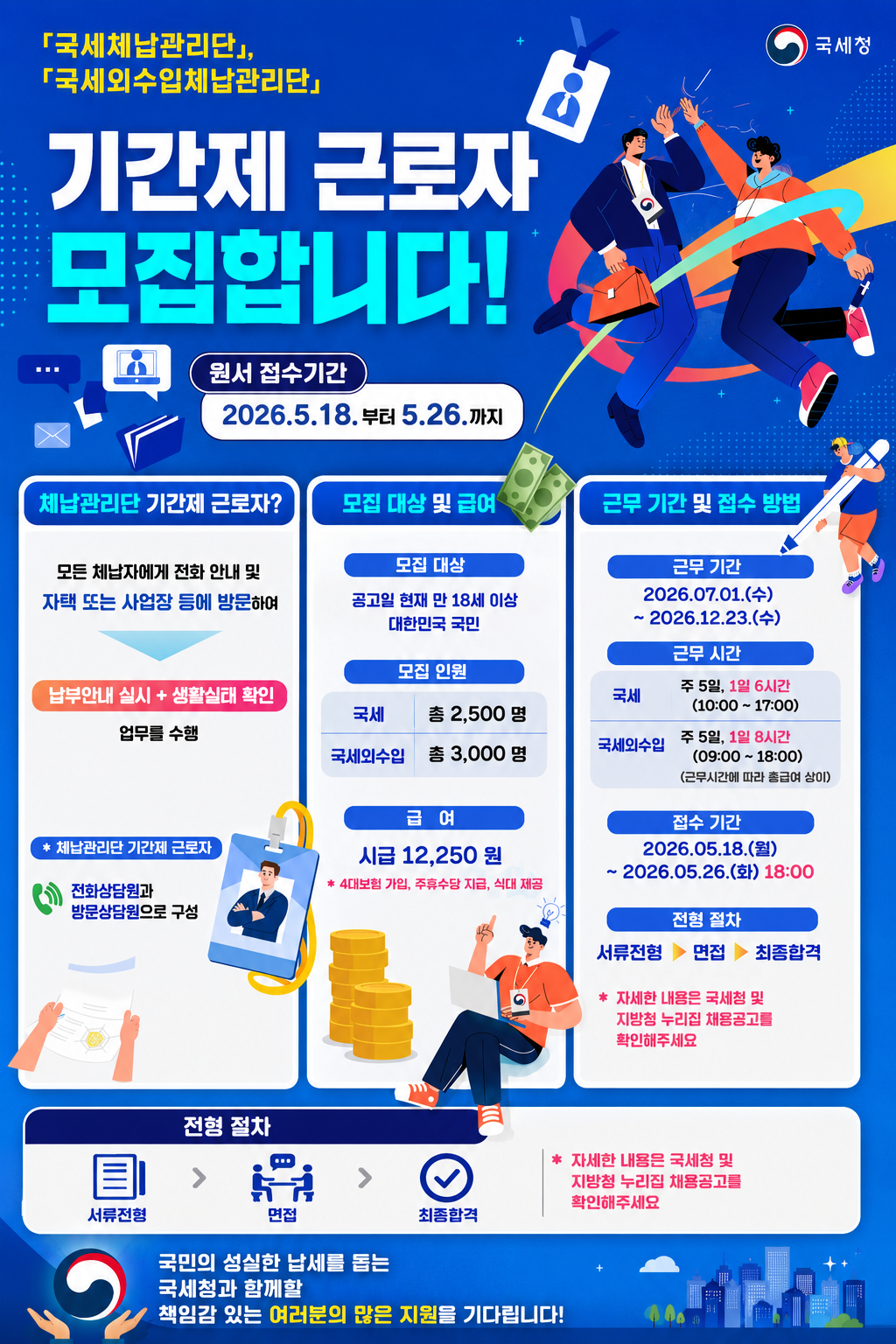 국세청 국세·국세외수입 체납관리단 기간제 근로자 채용 공고의 1번째 이미지