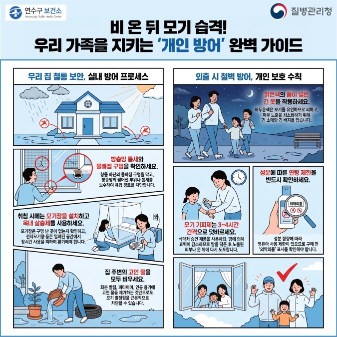 비 온 뒤 모기관리 안내의 1번째 이미지