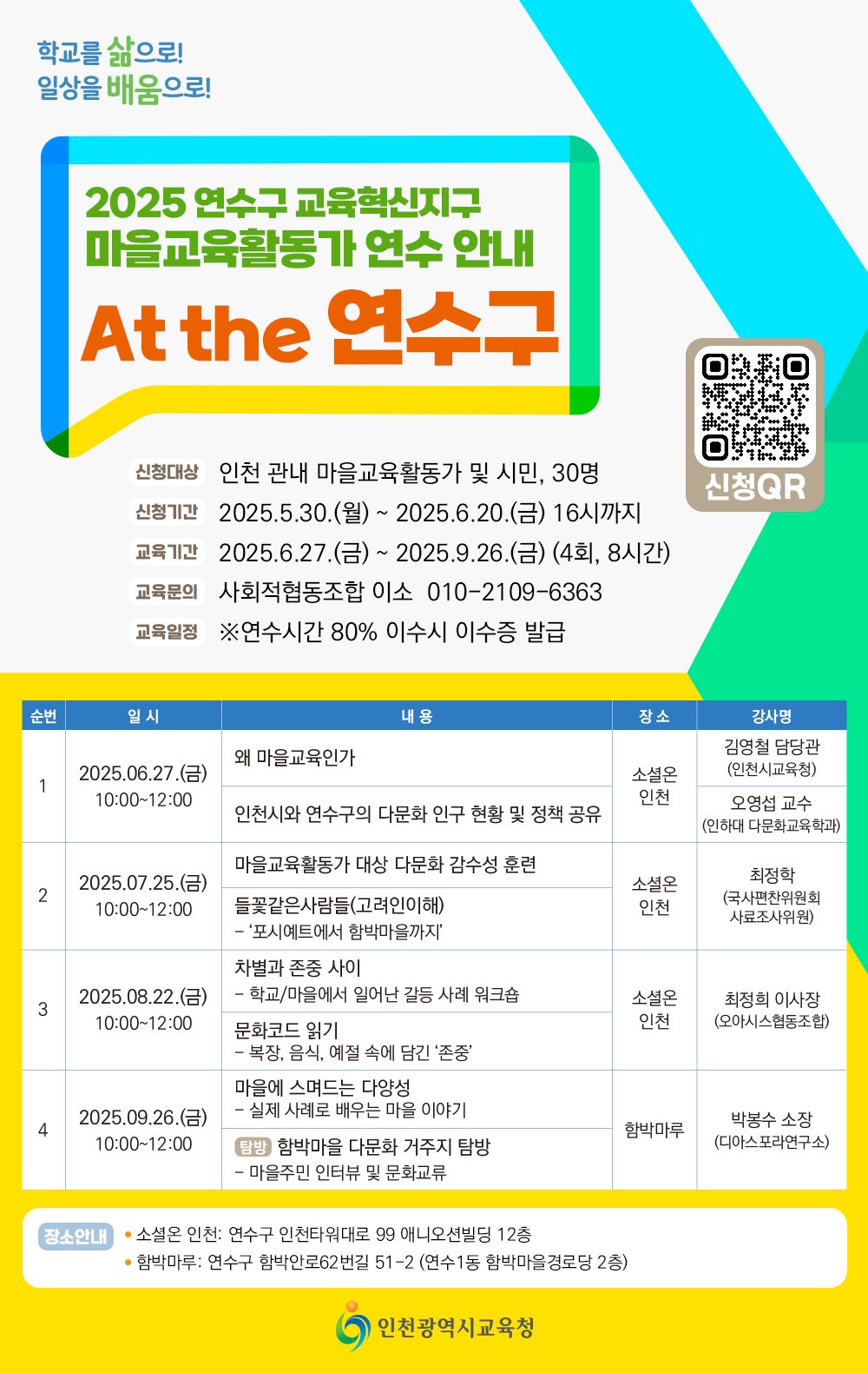 2025 연수구 교육혁신지구 마을교육활동가 연수 안내의 1번째 이미지