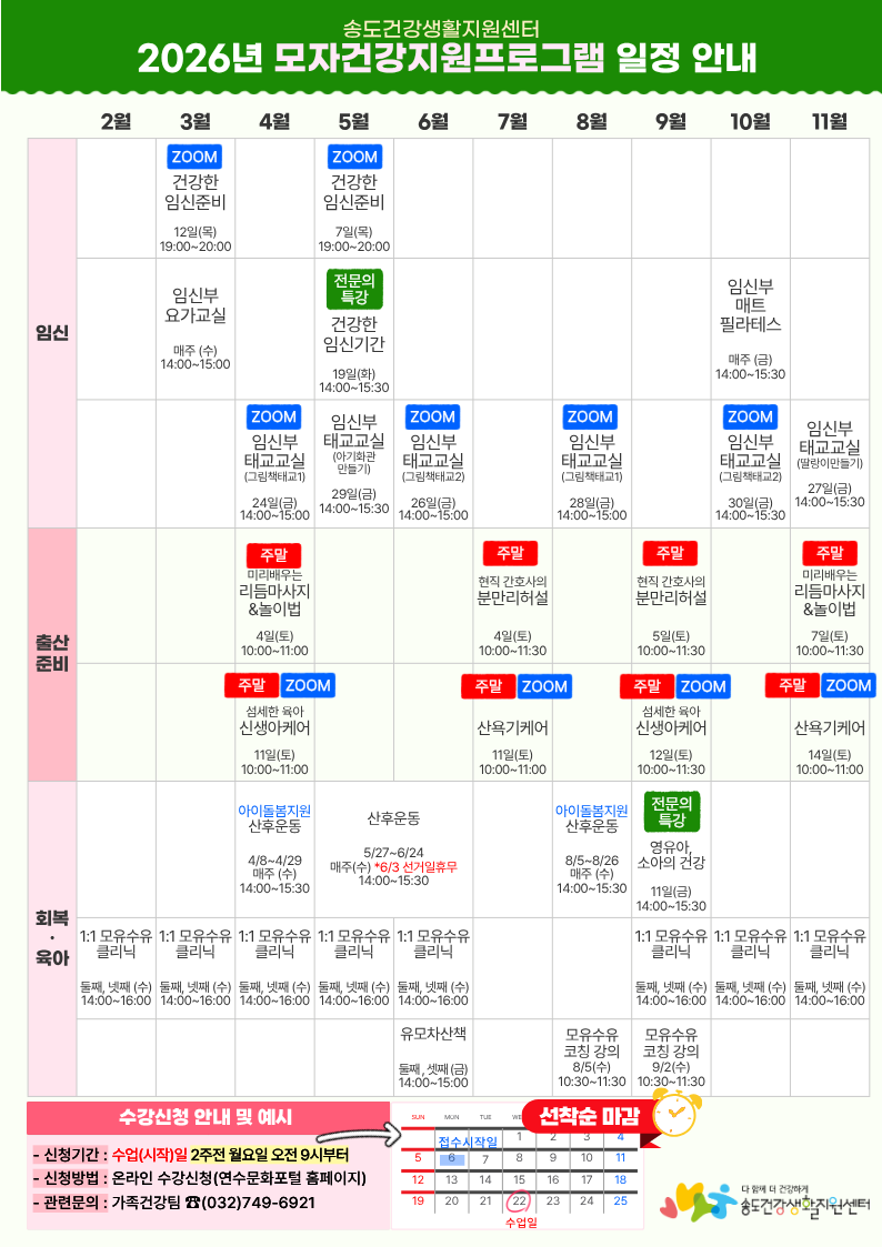 2026년 모자건강증진 프로그램 운영 안내(2026. 7 수정)의 1번째 이미지