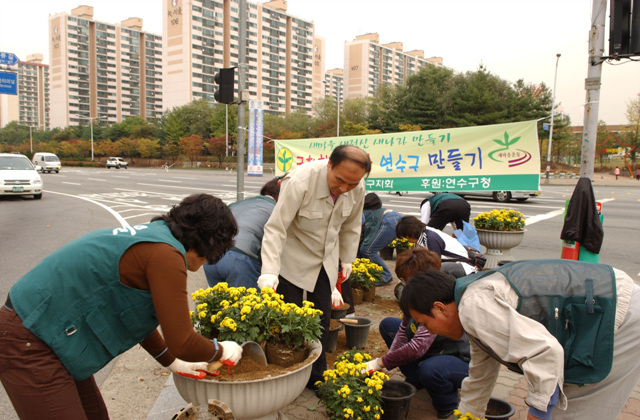 선학사거리 국화꽃 식재의 1번째 이미지