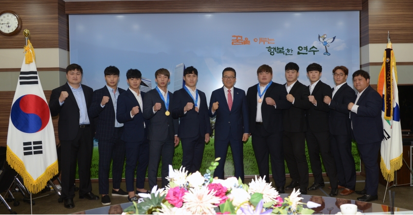 연수구청 씨름단, 전국체전에서 금메달 등, 올해 창단 이래 최고 성적의 1번째 이미지