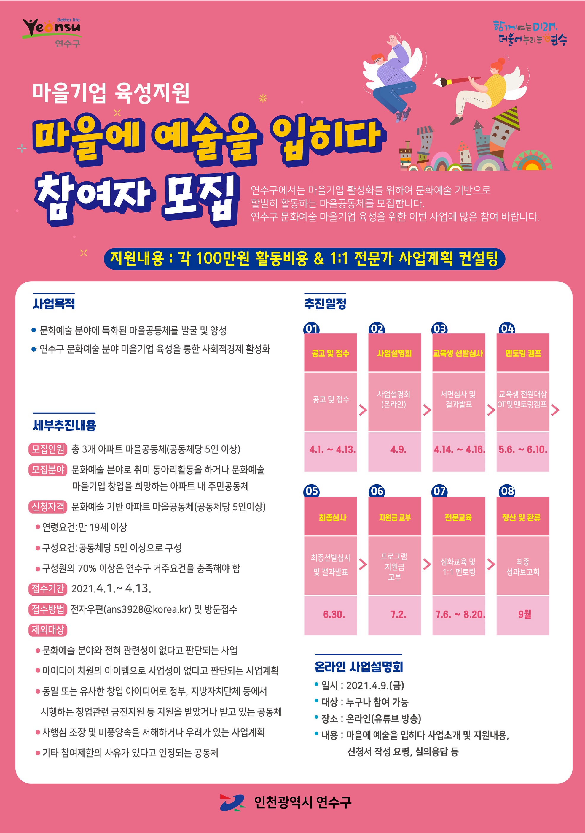 연수구, 청년과 문화예술 사회적 경제기업 창업지원 참여자 모집의 2번째 이미지