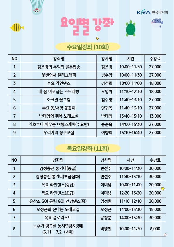 마사회문화센터 여름학기 수강신청 안내의 2번째 이미지