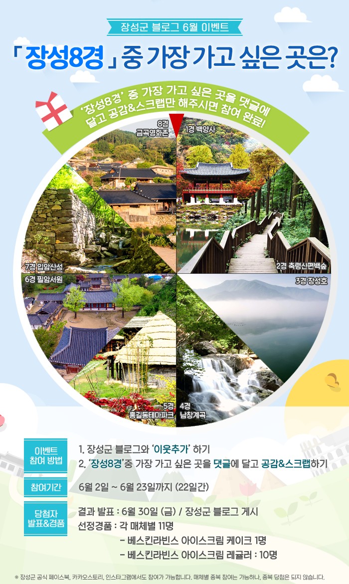 2017 장성군 공식 블로그 및 SNS 6월 이벤트 안내의 2번째 이미지