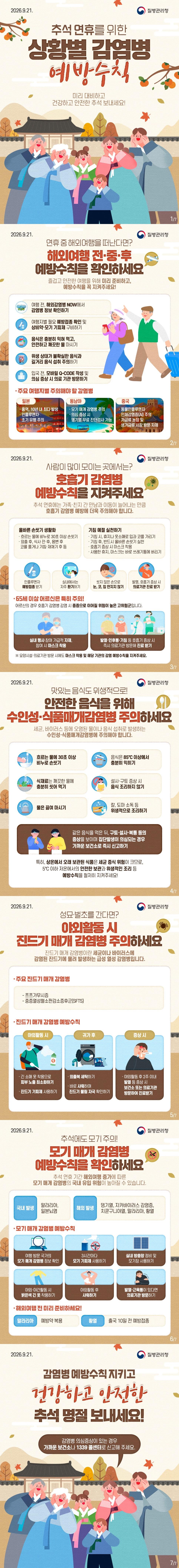 추석 연휴를 위한 감염병 예방수칙 이미지