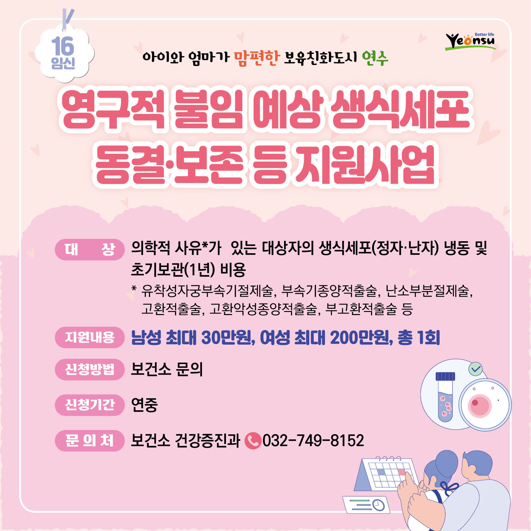 영구적 불임 예상 생식세포 동결·보존 등 지원사업